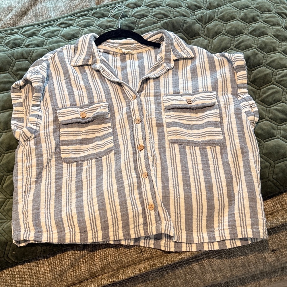 Striped Button-Up Shirt